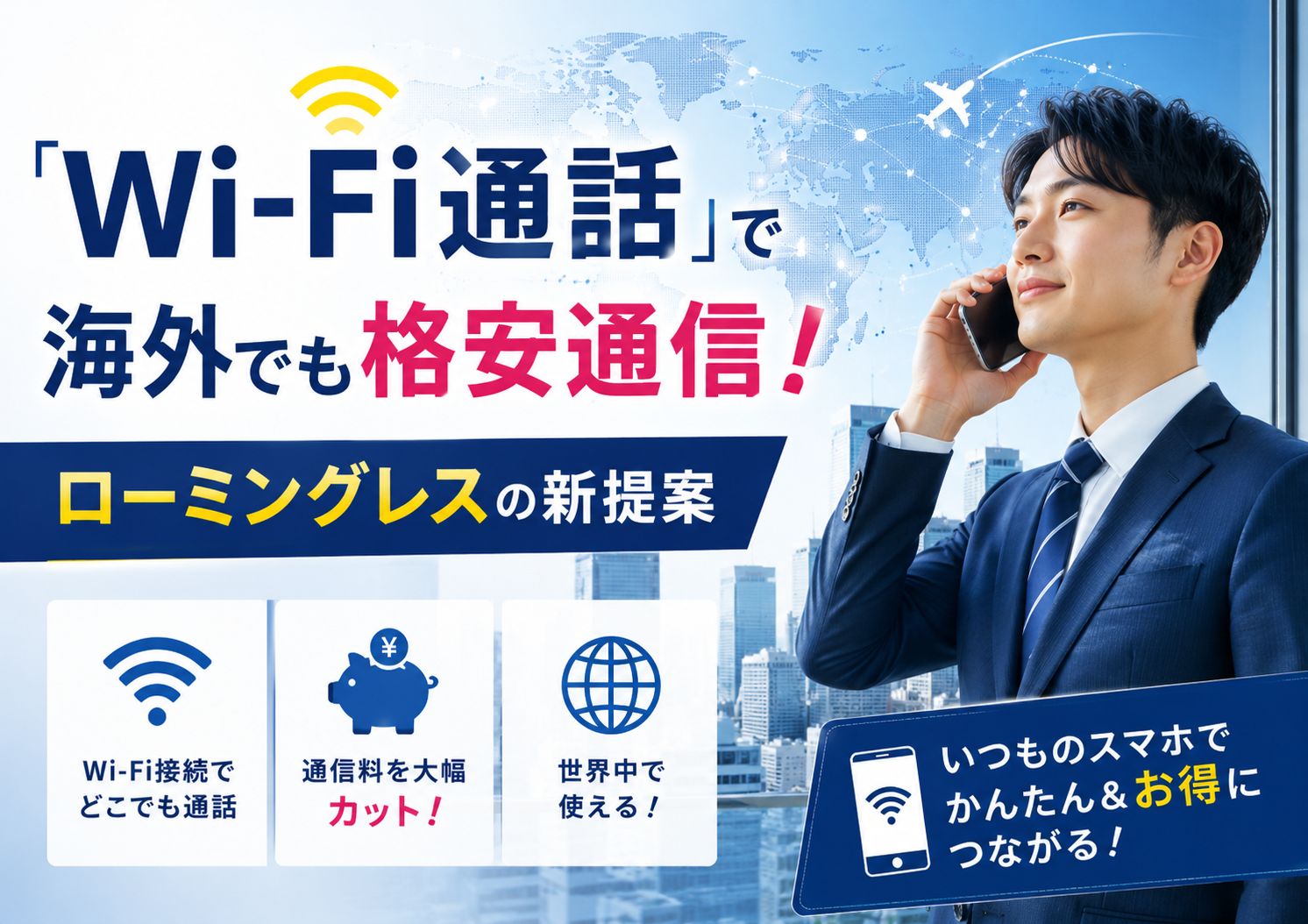 「Wi-Fi通話」で海外でも格安通信！ローミングレスの新提案